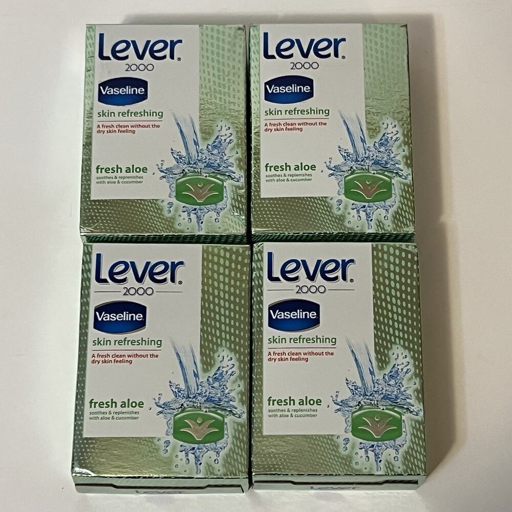 Lever 2000 With Vaseline Intensive Care Fresh Aloe and Cucumber 4.5oz Lot of 4